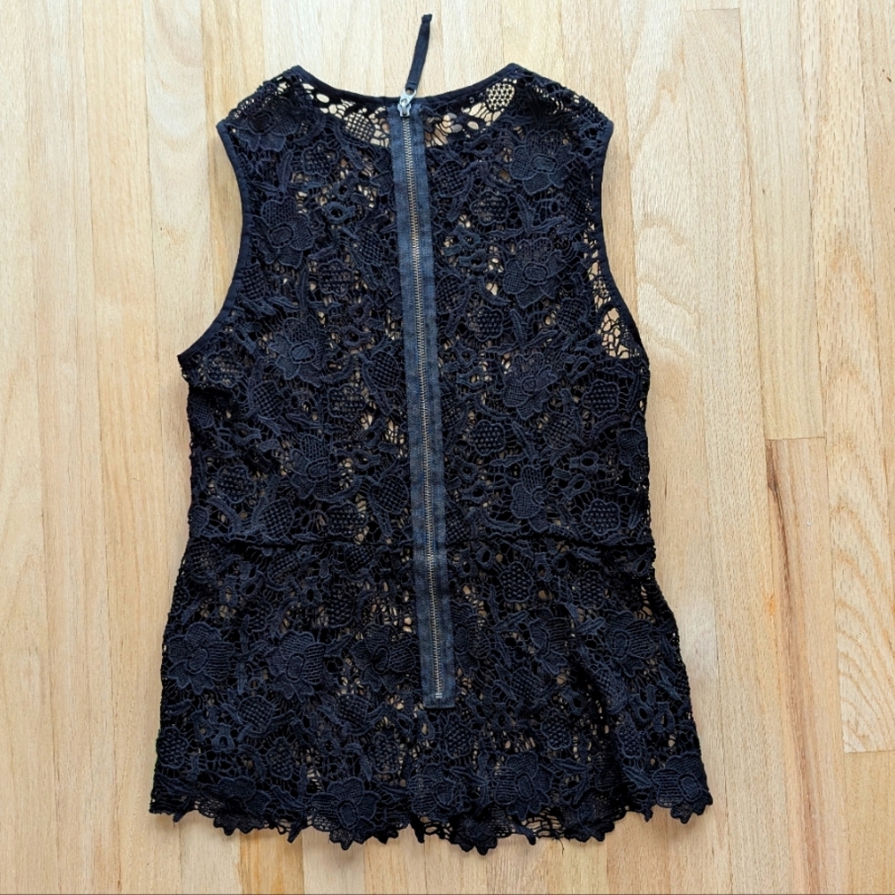 Cabi Black Lace Sleeveless Top (Size Medium)